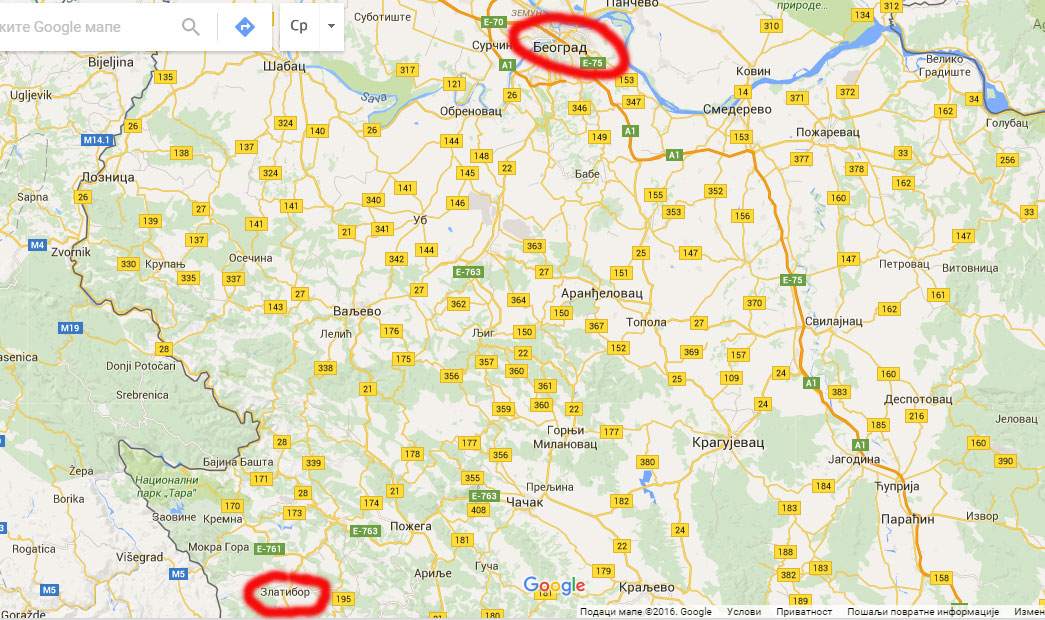 mapa srbije udaljenost BEOGRAD   ZLATIBOR,UDALJENOST   Zlatibor mapa srbije udaljenost